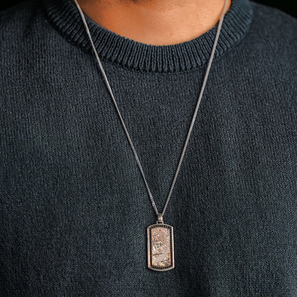 Duxot Vezeto Dog Tag Silver Meteorite