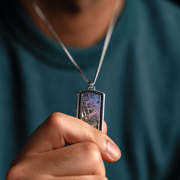 Duxot Vezeto Dog Tag Silver Meteorite