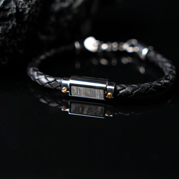 Duxot Vezeto Leather Bracelet Black Meteorite