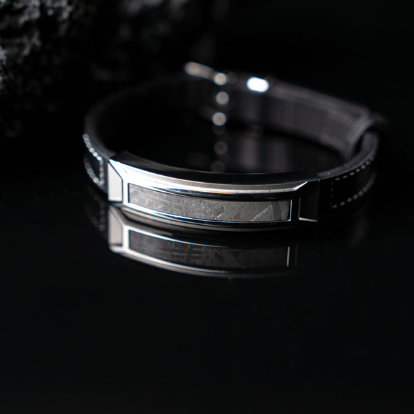 Duxot Vezeto Leather Bracelet Jet Black Meteorite