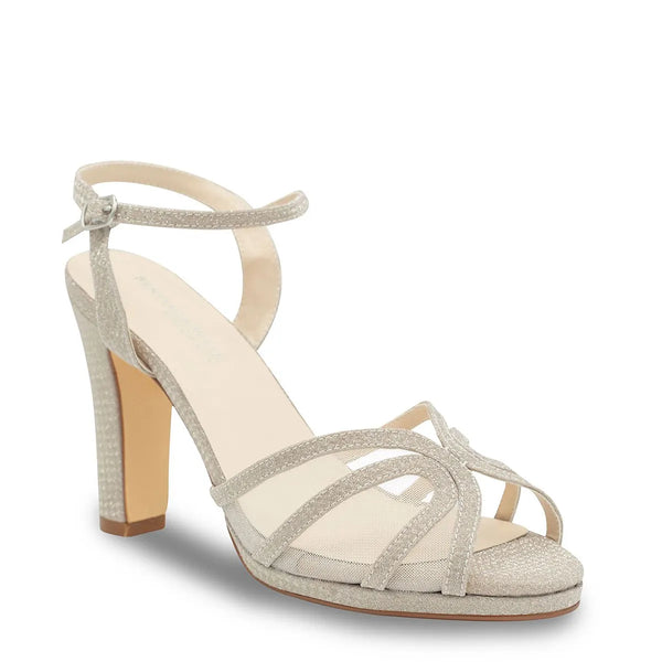 dyeables Anya Champagne Glitter Platform Sandals Shoes