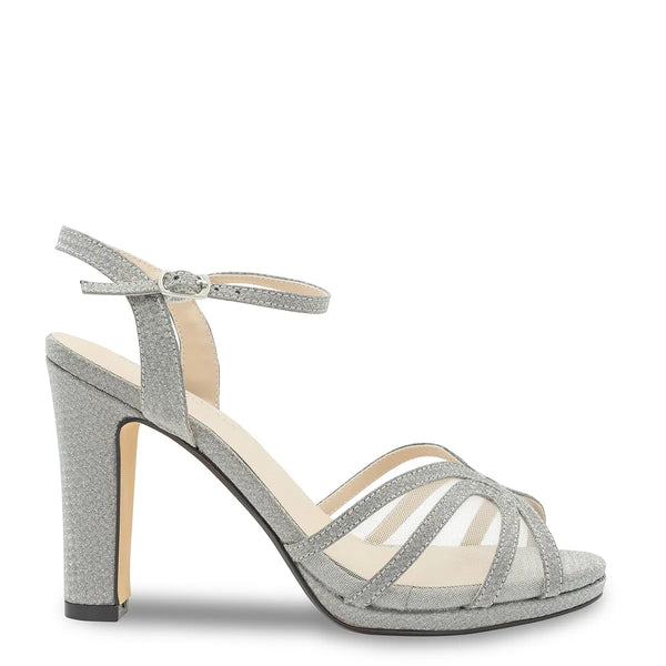 Dyeables Anya Silver Glitter Platform Sandals Shoes