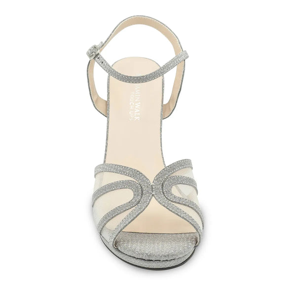 Dyeables Anya Silver Glitter Platform Sandals Shoes