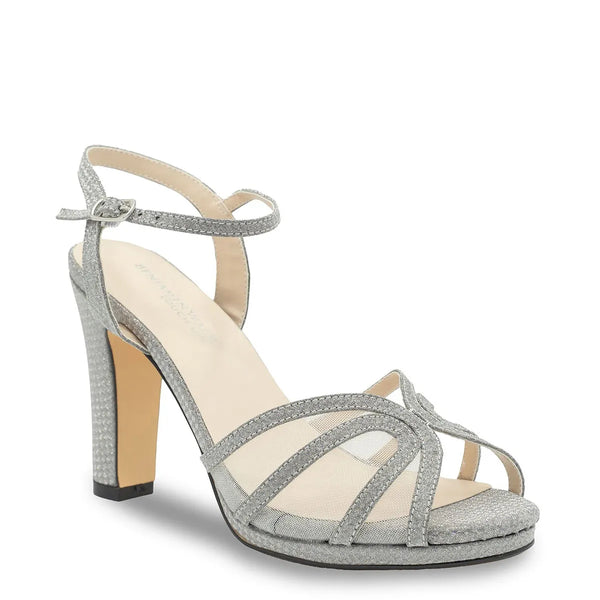 dyeables Anya Silver Glitter Platform Sandals Shoes