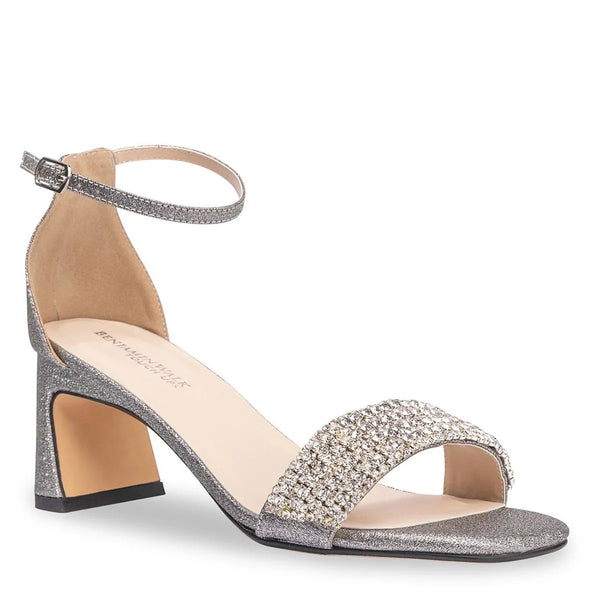 dyeables Jade Pewter Lamy Stable Heel Sandals with Jewels Shoes