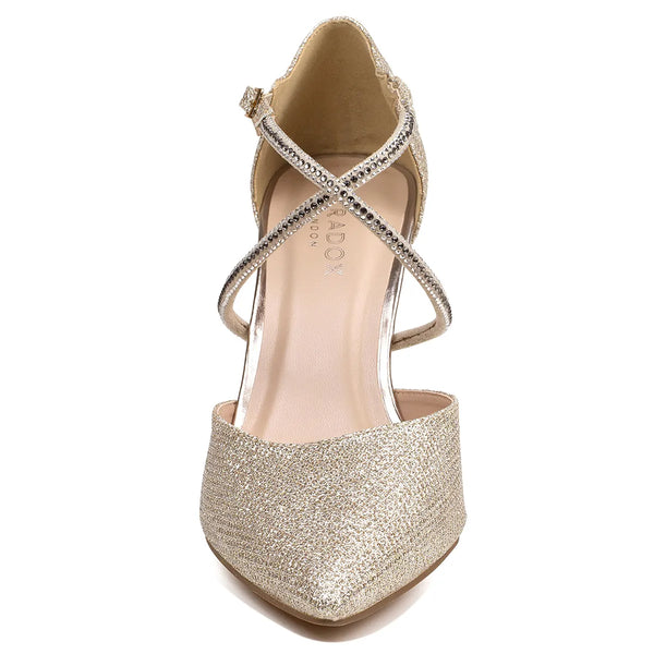 Dyeables Kennedy Champagne Shimmer High Heel Stiletto Pumps Shoes