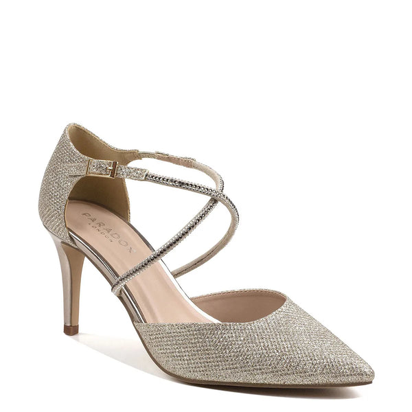 dyeables Kennedy Champagne Shimmer High Heel Stiletto Pumps Shoes