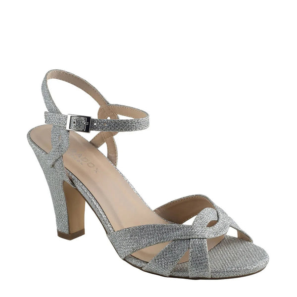 dyeables Kitty Silver Glitter High Heel Sandals Shoes
