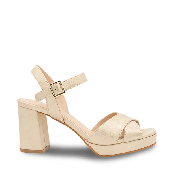 Dyeables Landon Champagne Glitter High Heel Peeptoe Platform Pumps Shoes