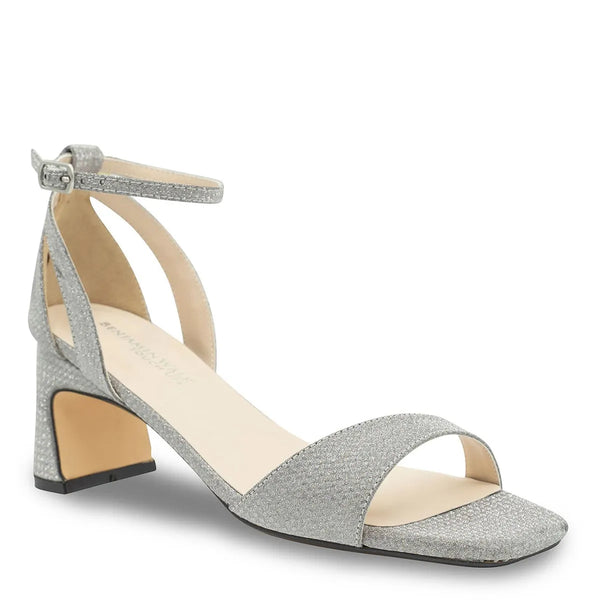 dyeables Lilibet Silver Glitter Sculptured Heel Sandals Shoes