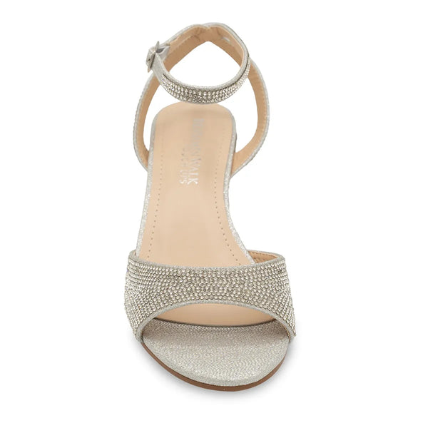 Dyeables Moxie Silver Glitter Wedge Sandals With Stones Shoes