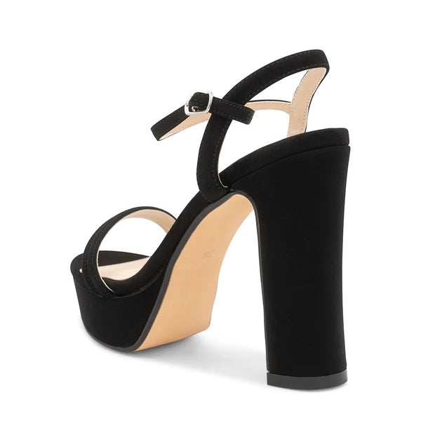 Dyeables Natalia Black Lamy High Block Heel Platform Sandals Shoes