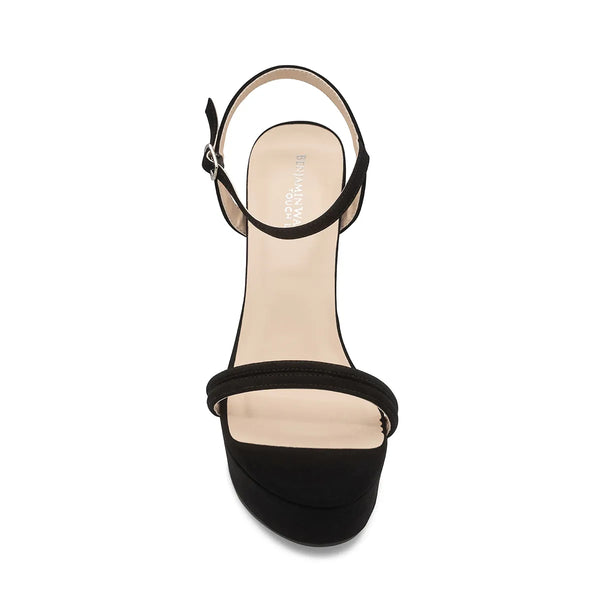 Dyeables Natalia Black Lamy High Block Heel Platform Sandals Shoes