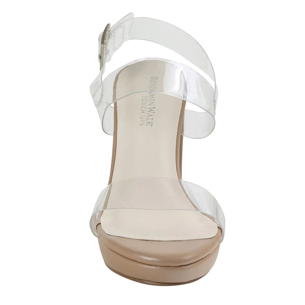 Dyeables Nova Clear Vinyl High Block Heel Platform Sandals Shoes