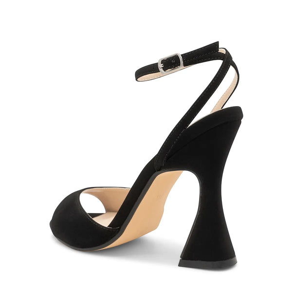 Dyeables Quinn Black Lamy Sculpted High Heel Sandals Shoes