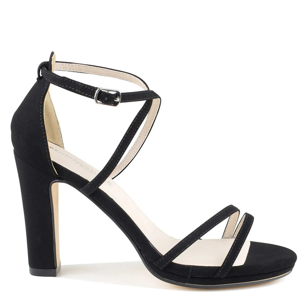 Dyeables Reign Black Lamy High Heel Open Toe Platform Sandals Shoes