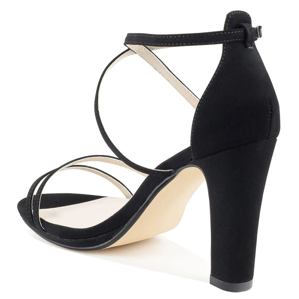 Dyeables Reign Black Lamy High Heel Open Toe Platform Sandals Shoes