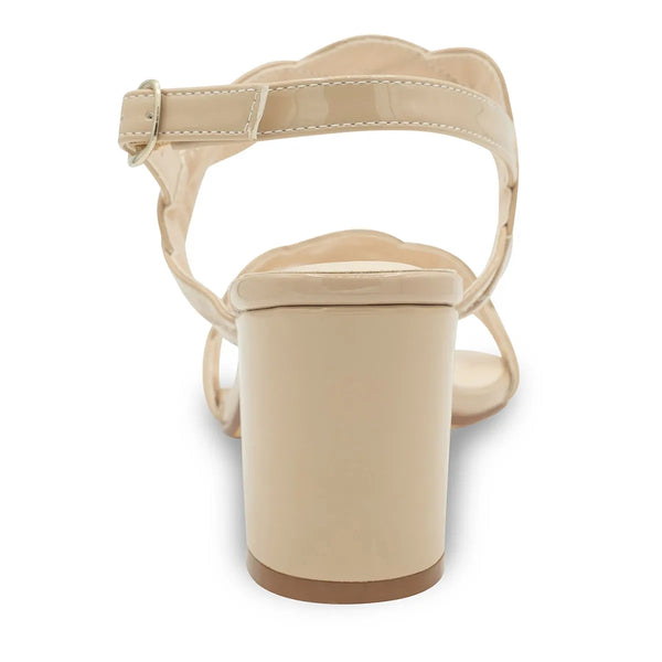 Dyeables Simone Nude Patent Block Heel Sandals Shoes