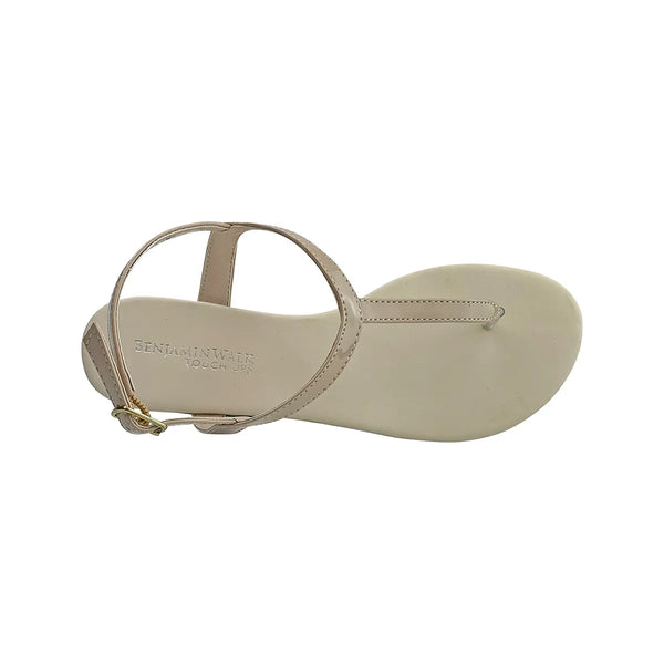 Dyeables Steele Nude Patent Flat Thong Sandals Shoes