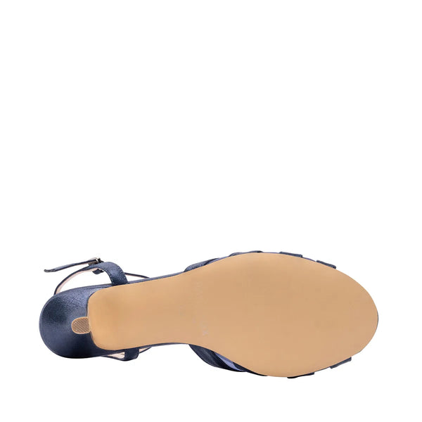 Dyeables Theresa Navy Shimmer Stiletto Heel Sandals Shoes