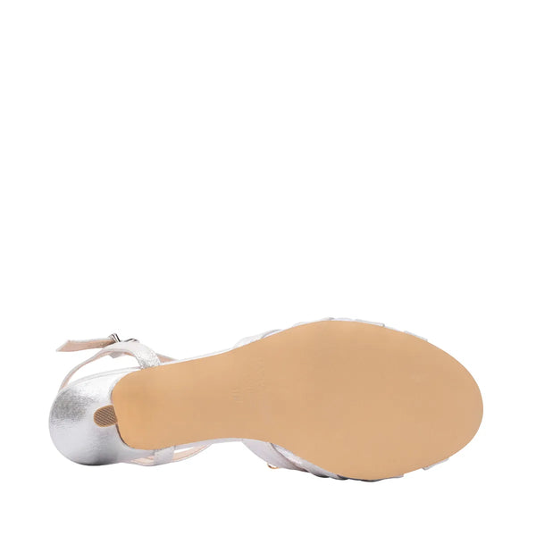 Dyeables Theresa Silver Shimmer Stiletto Heel Sandals Shoes