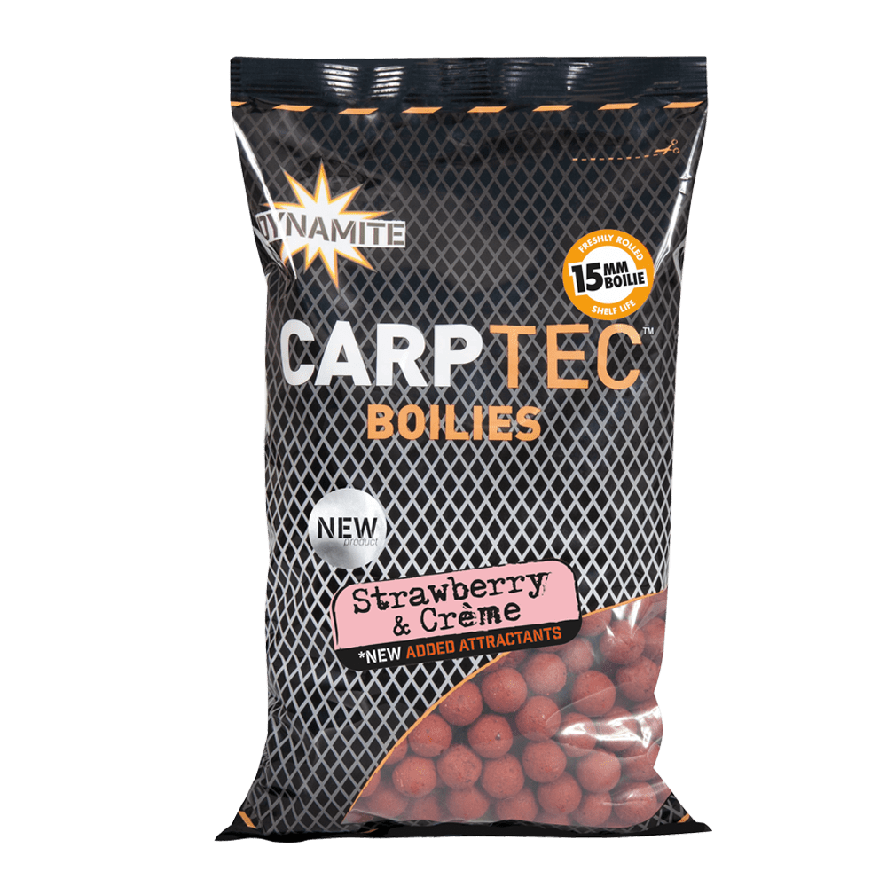 dynamite baits Carptec Strawberry & Crème Boilies