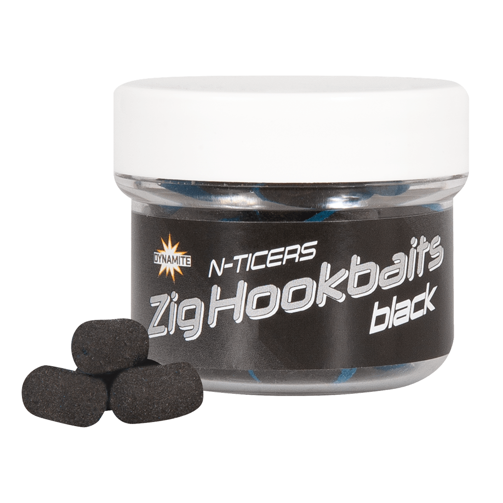 dynamite baits N-Ticers Zig Hookbaits Black 12x6mm