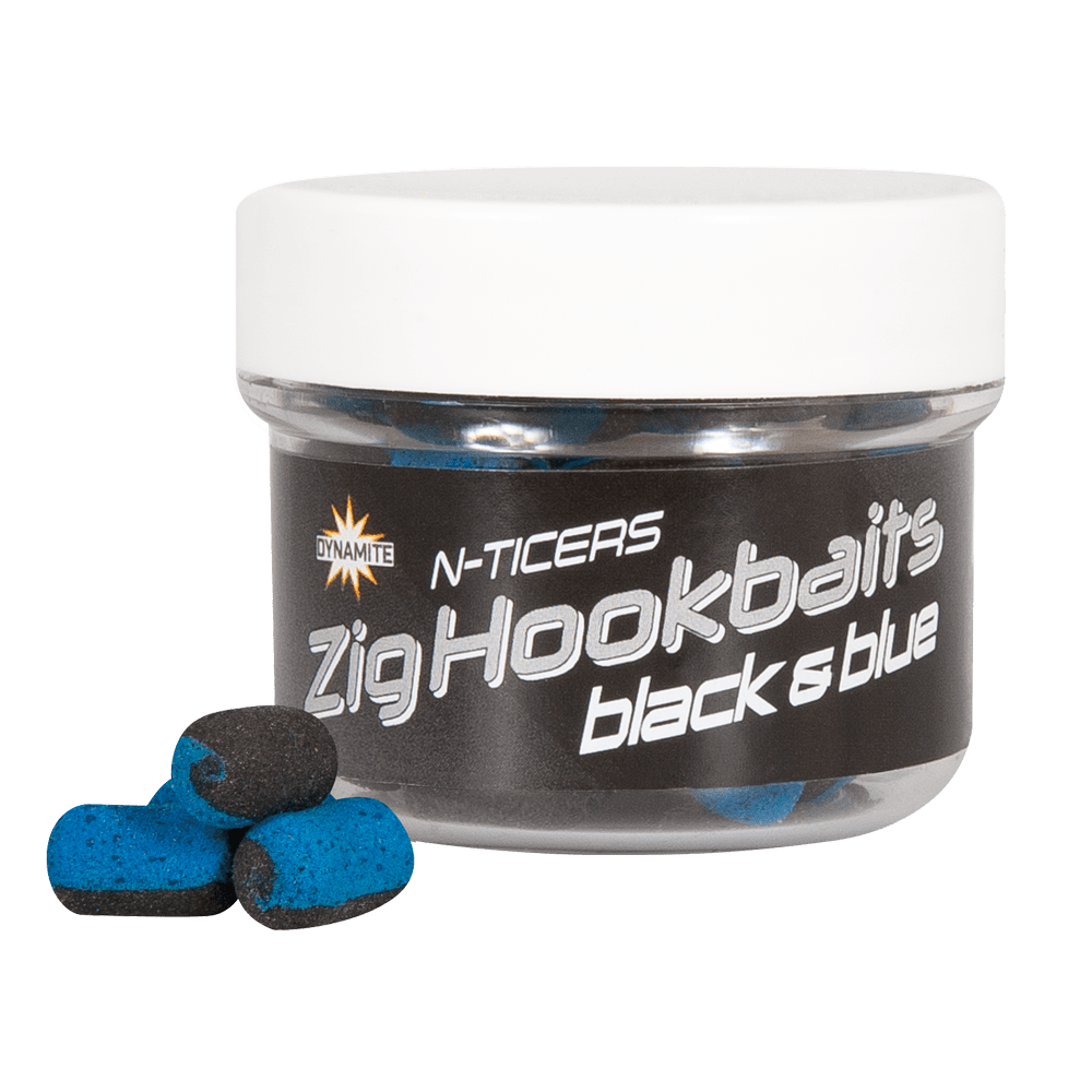 dynamite baits N-Ticers Zig Hookbaits Black & Blue 12x6mm