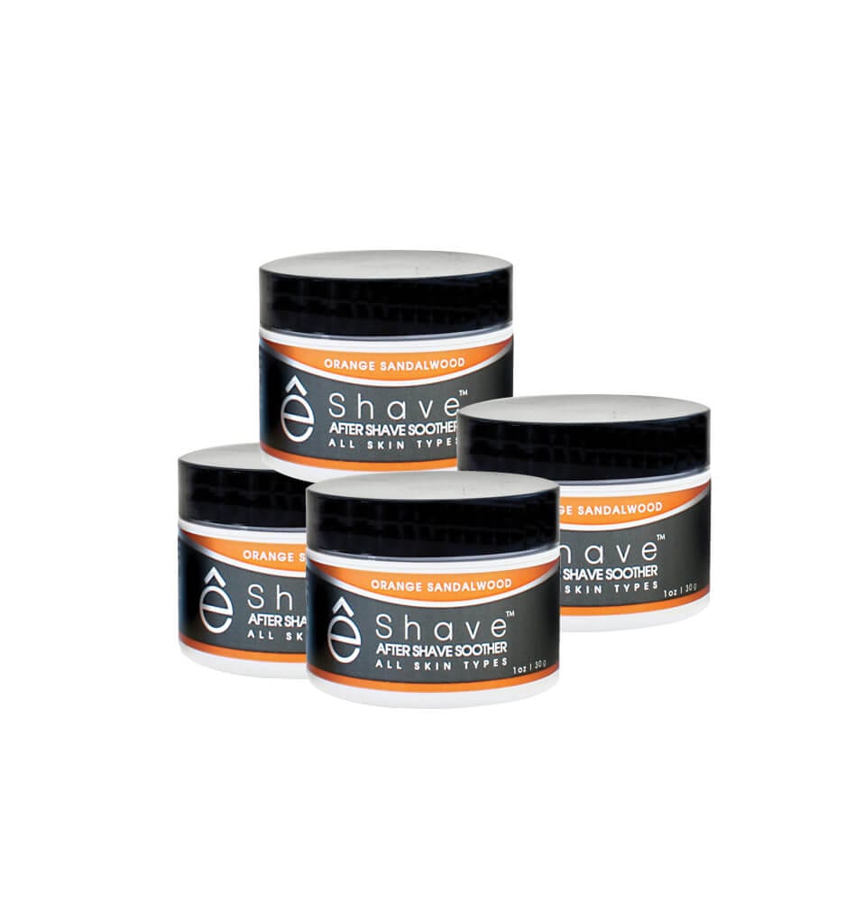 e shave After Shave Soother Orange Sandalwood Bundle – Travel Size 4 jars of 1 oz