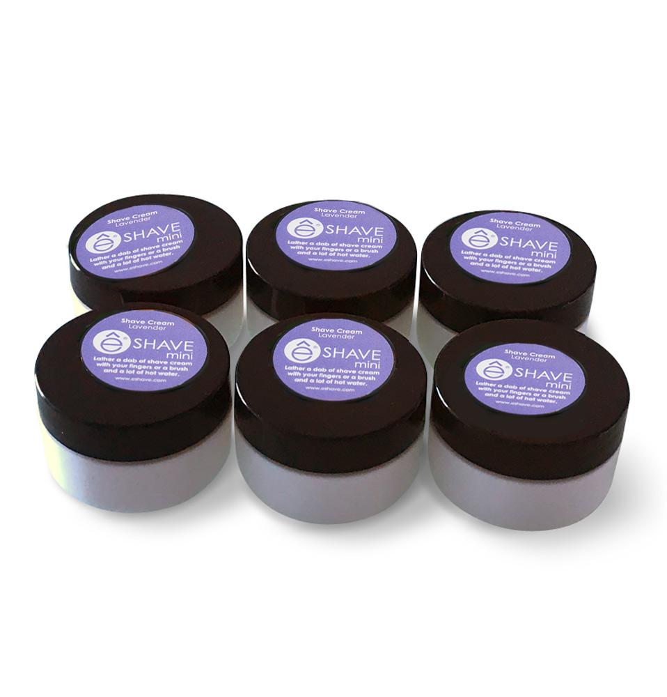 e shave Shaving Cream Lavender Bundle – Travel Size 6 jars of 0.5 oz. (Value $34)