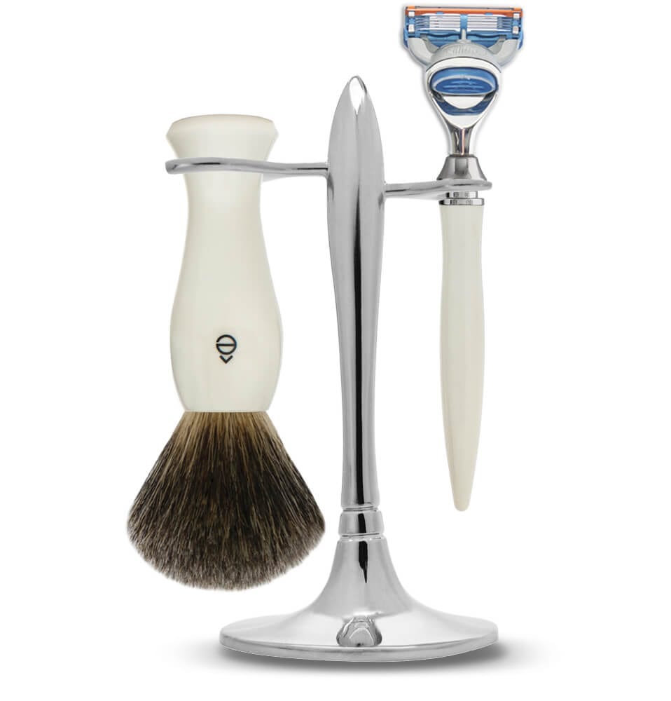 e shave T Stand Shaving Set with Fine Shaving Brush