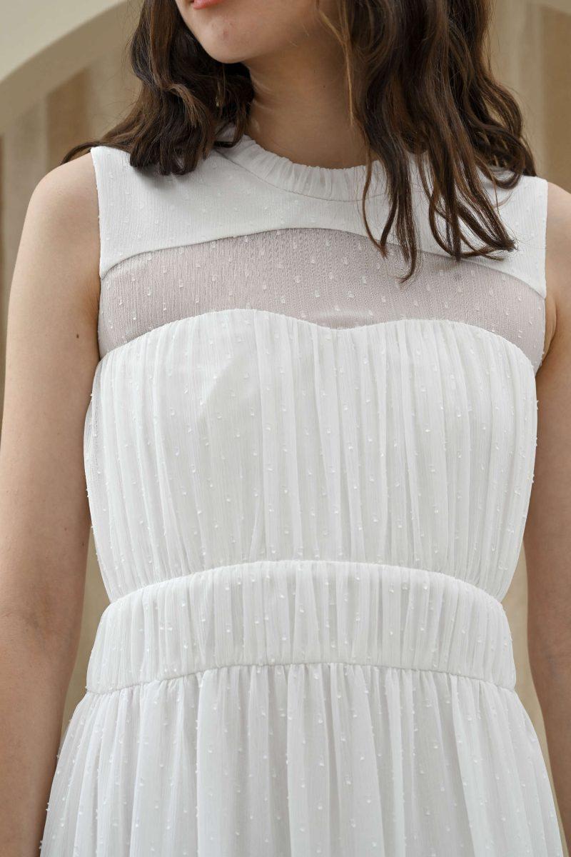 E Vee Aster Chiffon Polkadot Dress