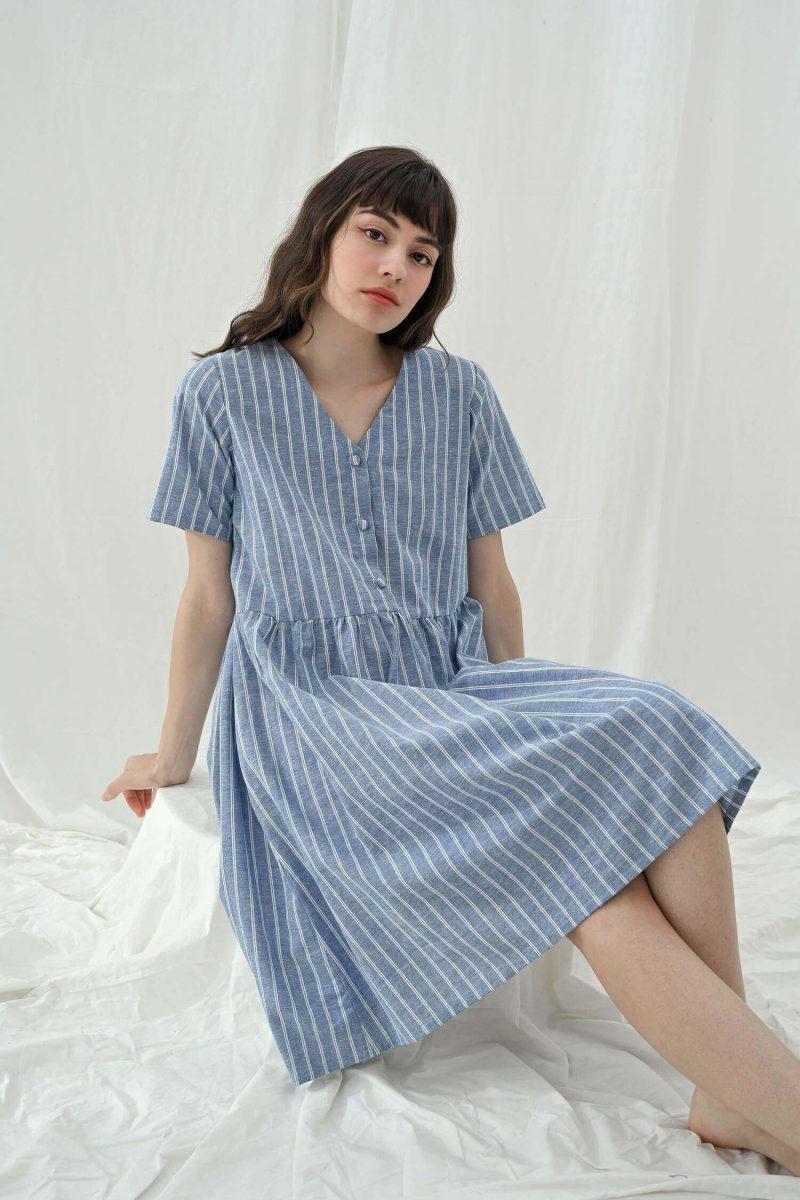 E Vee Azul Dress