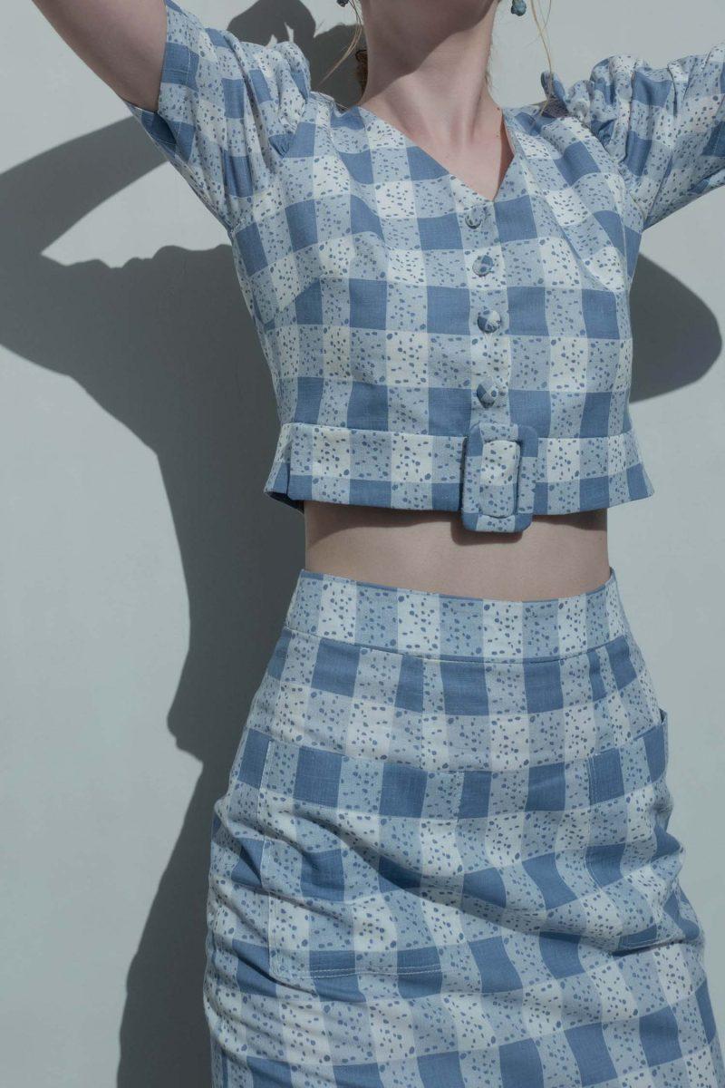 E Vee Bluebell Top Bluebell Skirt