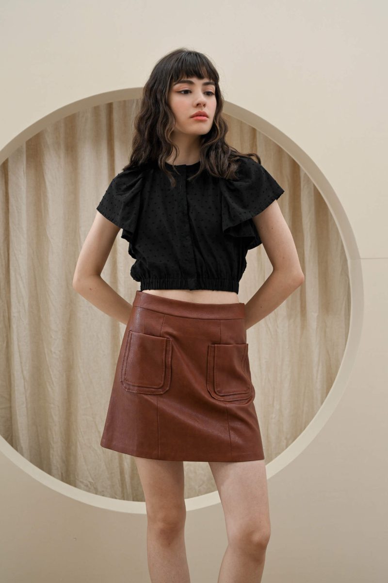 E Vee Colliope Crop Top And Avni Vegan Skirt
