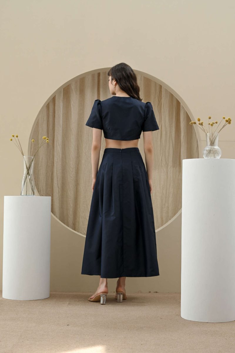 E Vee Colliope Set Dress And Pleat Skirt In Blue