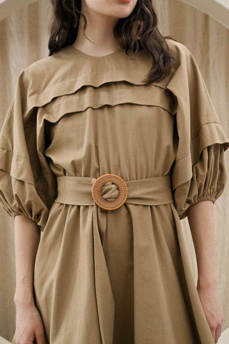 E Vee Cosmo Mini Dress With Puff Slevee