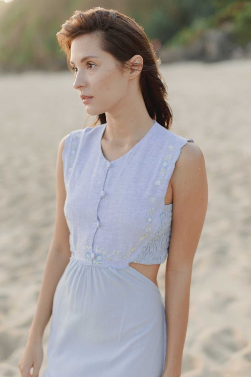 E Vee Fleur Trim Dress