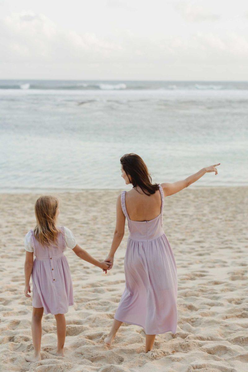 E Vee Flowy Plum Dress