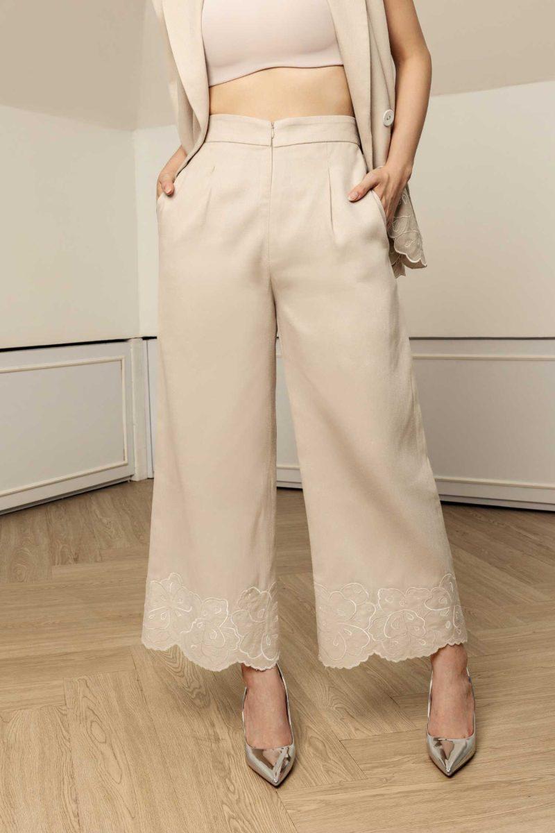 e vee Freesia Embroidered Pants