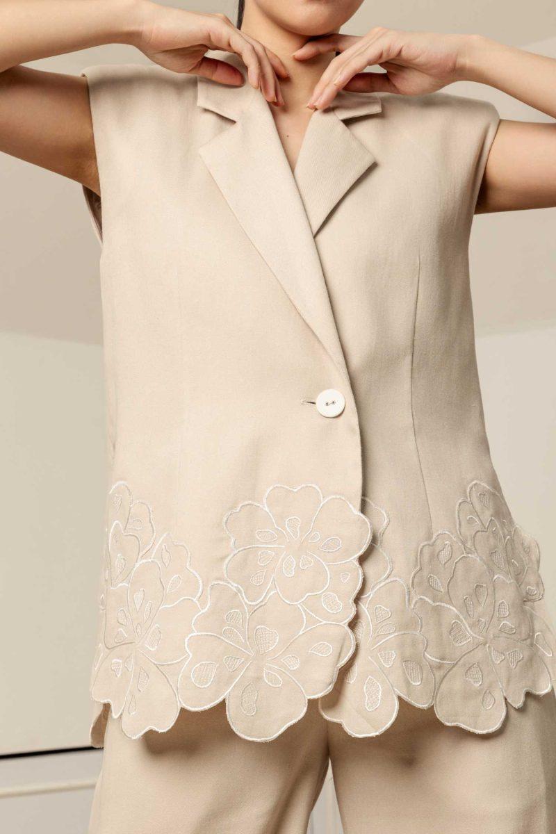 E Vee Freesia Embroidered Vest
