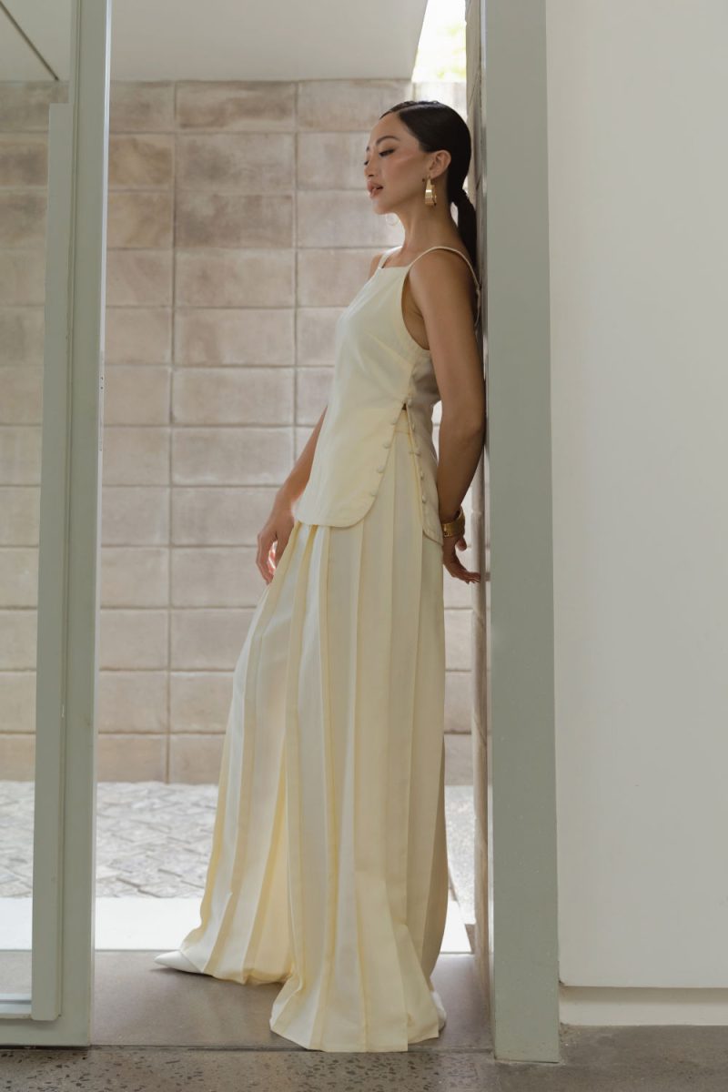 e vee Hudson Wide Pleated Pants