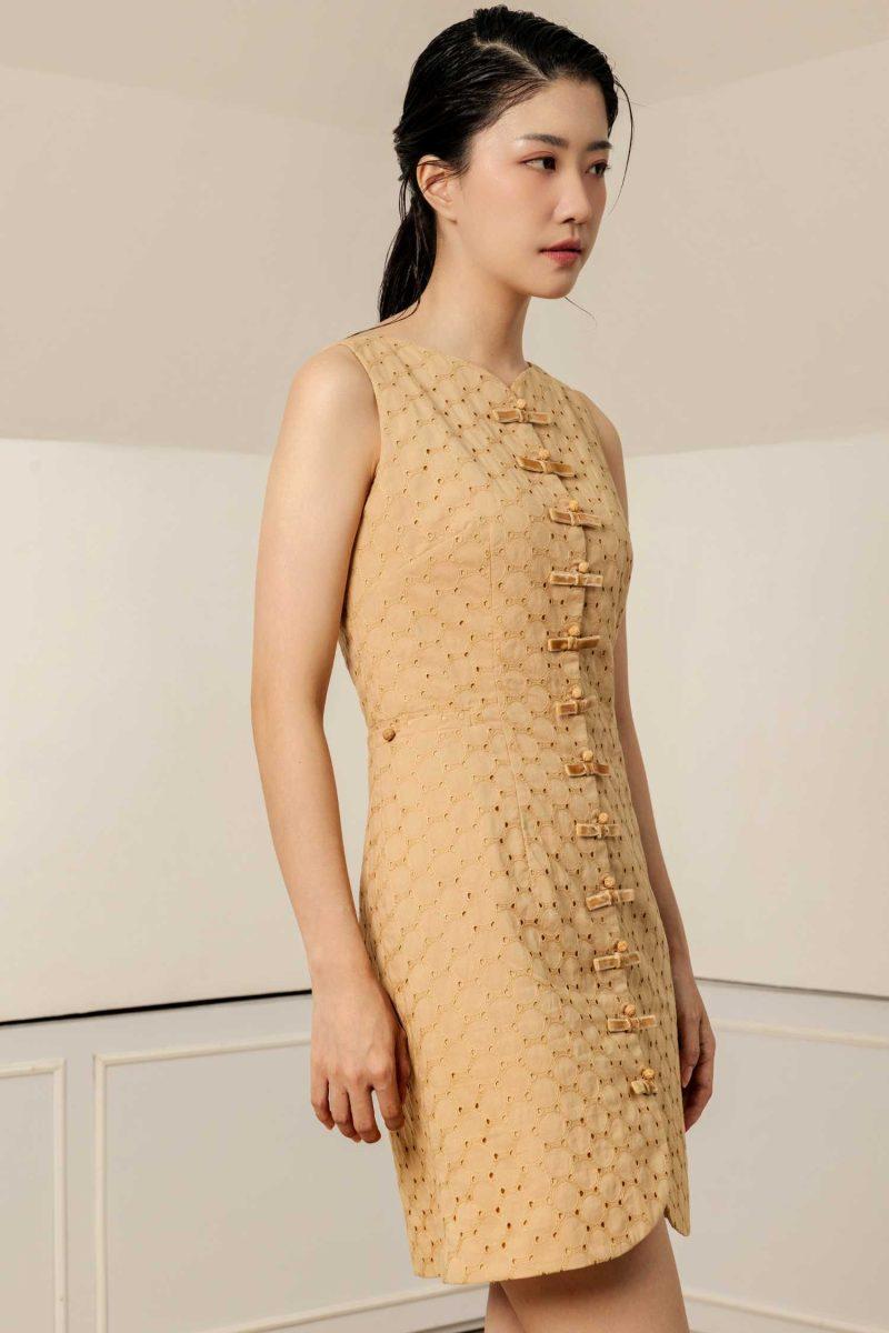 E Vee Marigold Dress