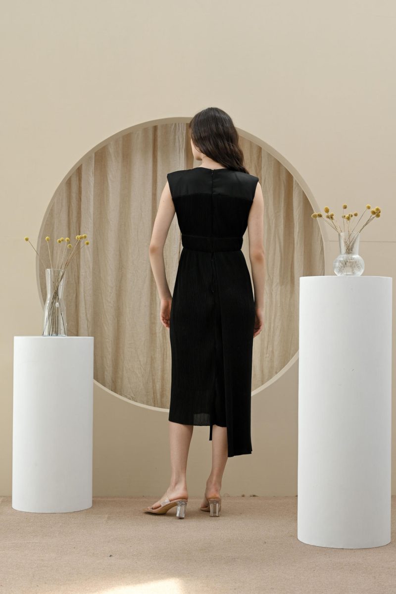 E Vee Raanana Baby Pleats Chiffon Dress