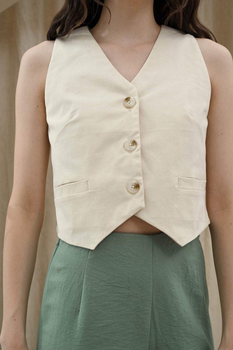 E Vee Rumi Crop Vest And Caily Flare Pants