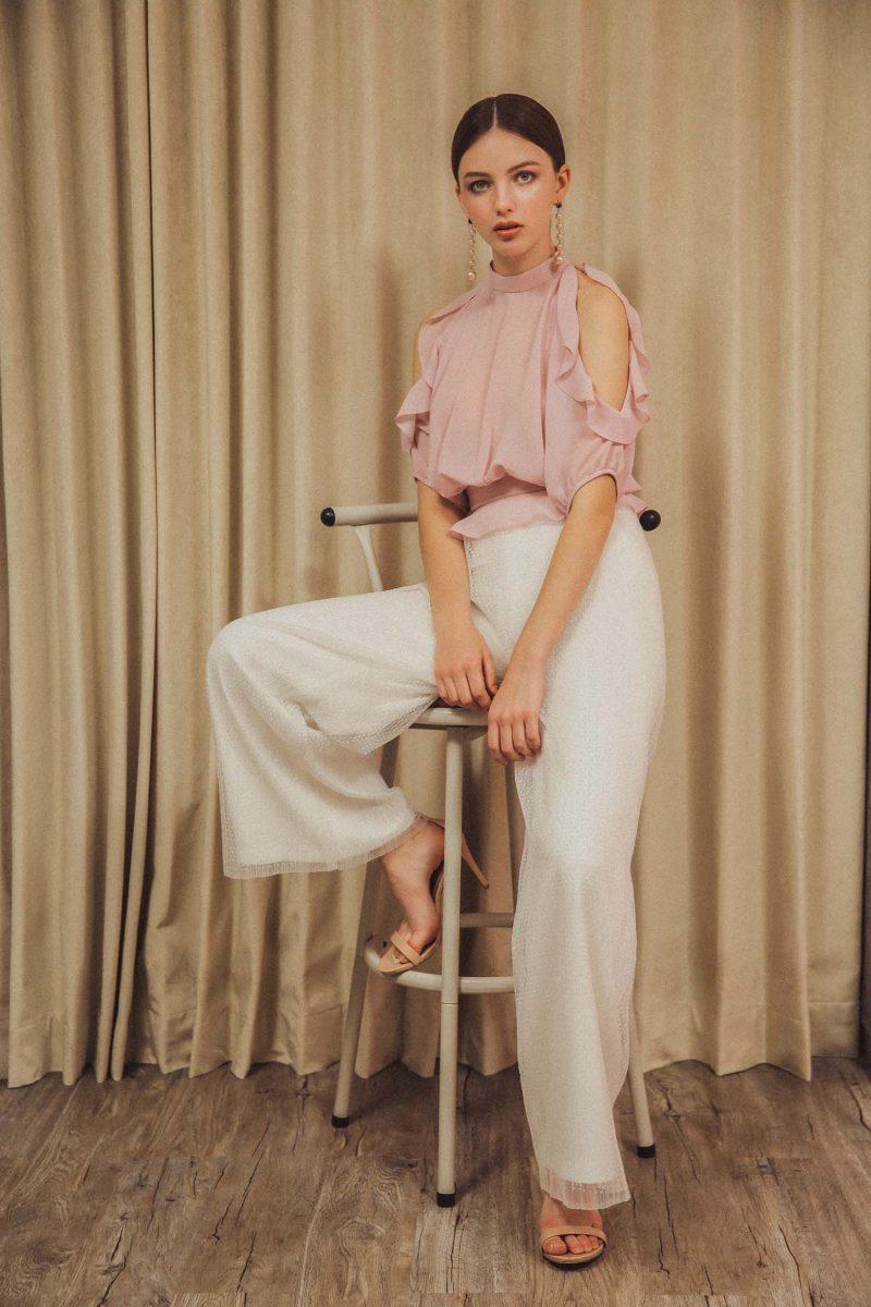 e vee Sassy Top Polka Pleats Pants