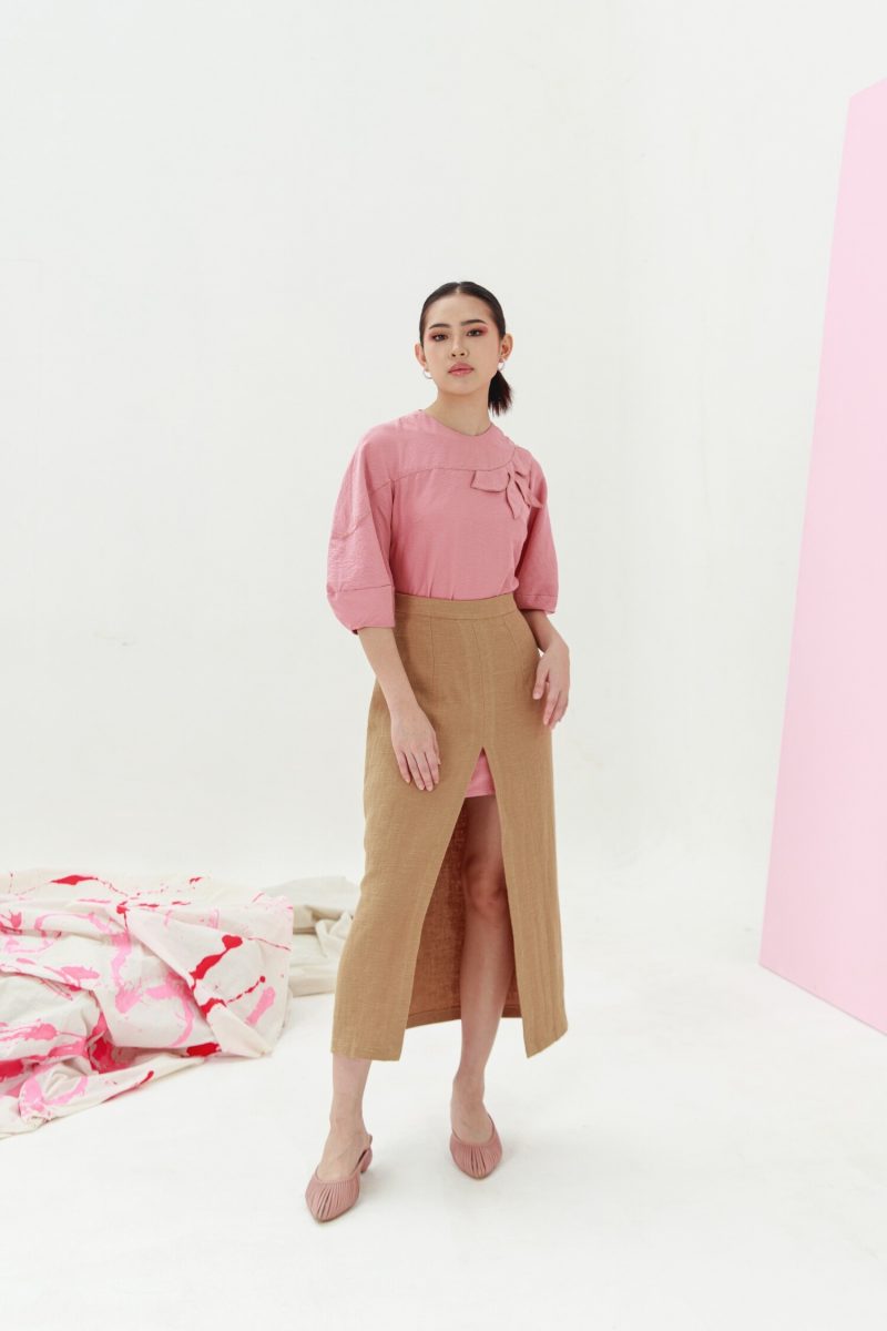 E Vee Yuri Linen Skirt