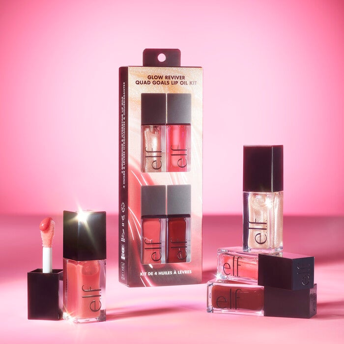 e.l.f. cosmetics Glow Reviver Quad Goals Lip Oil Kit