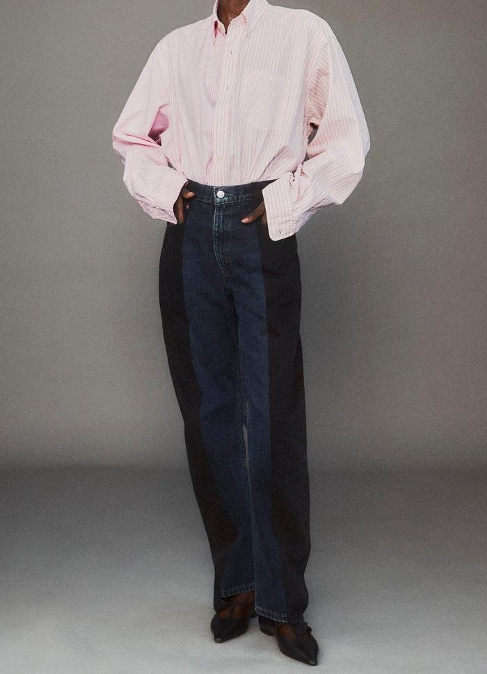 E.l.v. Denim Black Dark Blue Contrast Boyfriend Jean Jeans