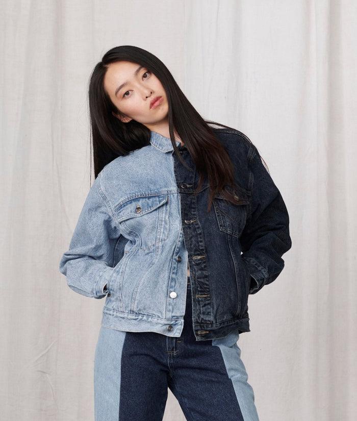 E.l.v. Denim Classic Denim Jacket Light Dark Blue Jacket